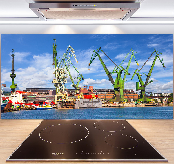 Pannello retrocucina con stampa del cantiere navale di Danzica