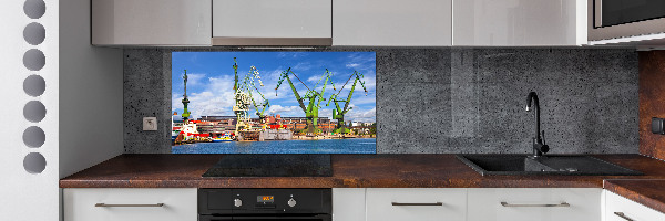 Pannello retrocucina con stampa del cantiere navale di Danzica