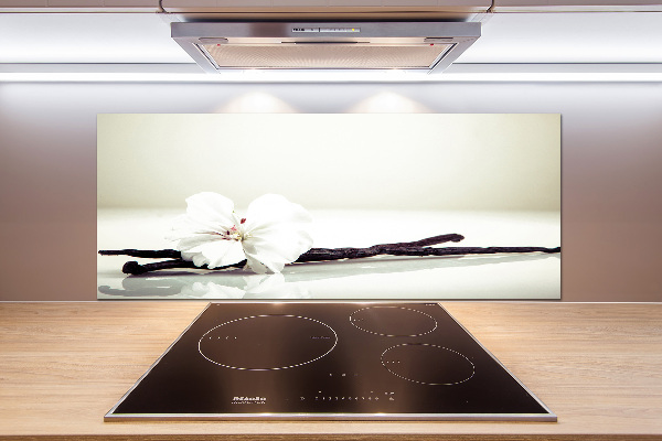 Rivestimento parete cucina con motivo baccello di vaniglia