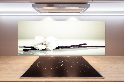 Rivestimento parete cucina con motivo baccello di vaniglia