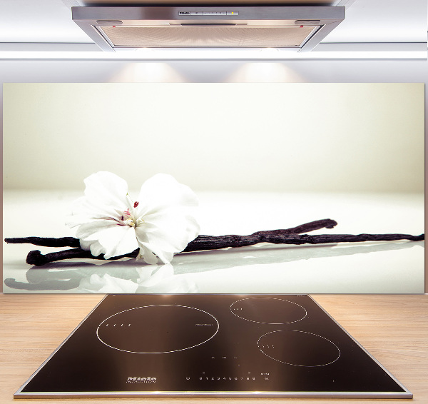 Rivestimento parete cucina con motivo baccello di vaniglia