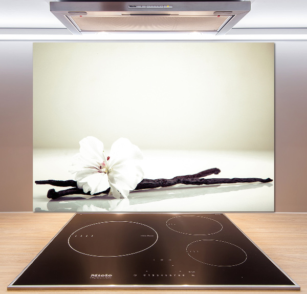 Rivestimento parete cucina con motivo baccello di vaniglia