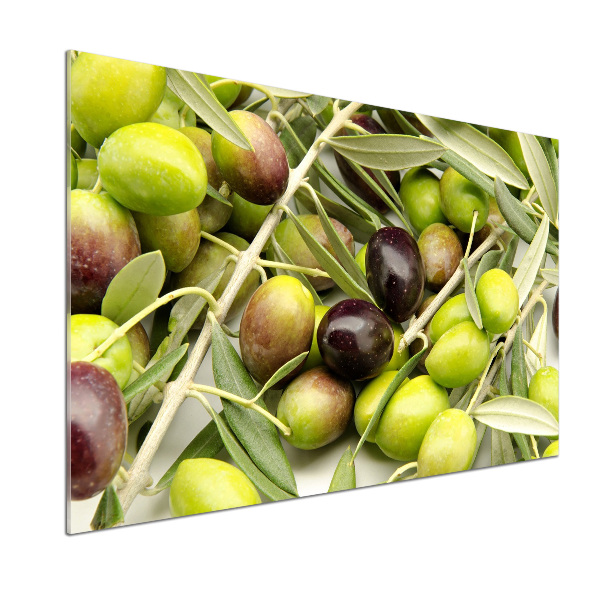 Pannello retrocucina con motivo di olive fresche