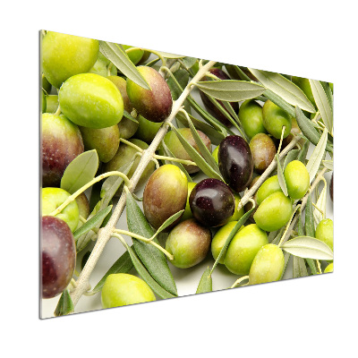 Pannello retrocucina con motivo di olive fresche