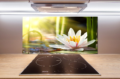 Pannello retrocucina con decorazione Ninfea