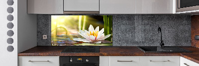 Pannello retrocucina con decorazione Ninfea