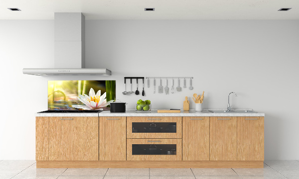 Pannello retrocucina con decorazione Ninfea
