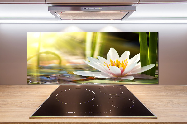 Pannello retrocucina con decorazione Ninfea