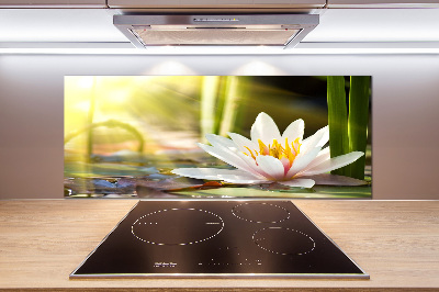 Pannello retrocucina con decorazione Ninfea