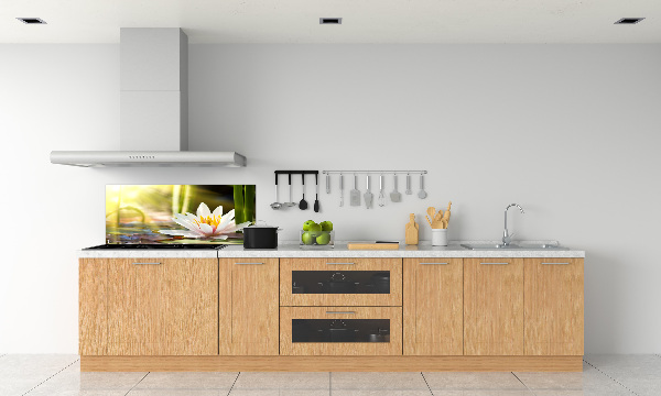 Pannello retrocucina con decorazione Ninfea
