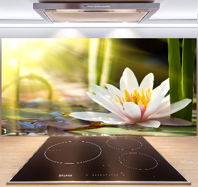 Pannello retrocucina con decorazione Ninfea