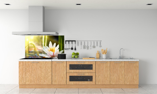 Pannello retrocucina con decorazione Ninfea