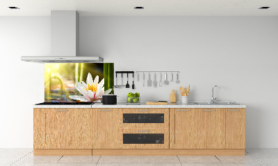 Pannello retrocucina con decorazione Ninfea