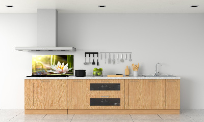 Pannello retrocucina con decorazione Ninfea