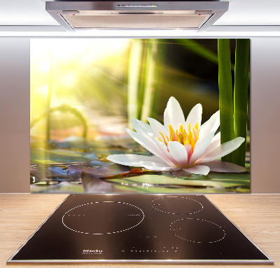 Pannello retrocucina con decorazione Ninfea