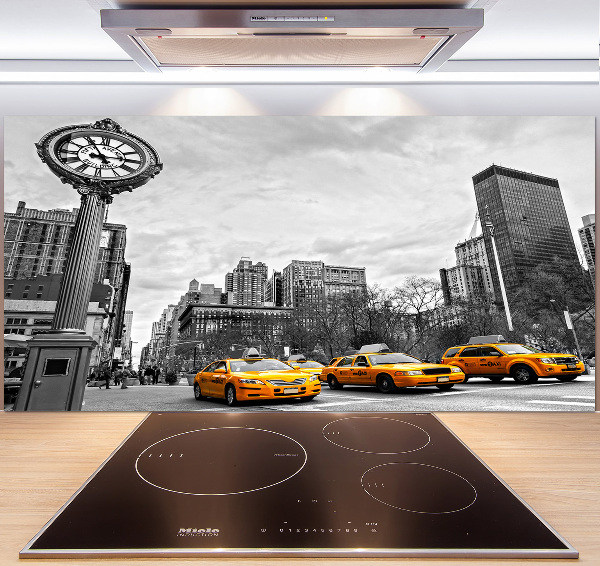 Rivestimento parete cucina con stampa «Taxi di New York»