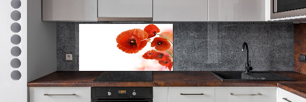 Pannello paraschizzi cucina con decoro papaveri