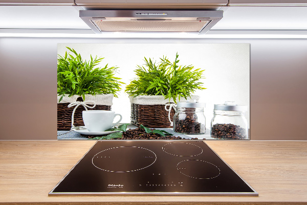 Rivestimento parete cucina con motivo a tema caffetteria