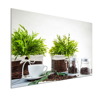 Rivestimento parete cucina con motivo a tema caffetteria