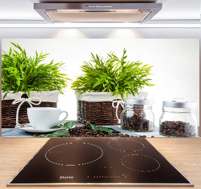 Rivestimento parete cucina con motivo a tema caffetteria