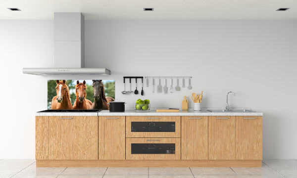 Rivestimento parete cucina con motivo Tre Cavalli