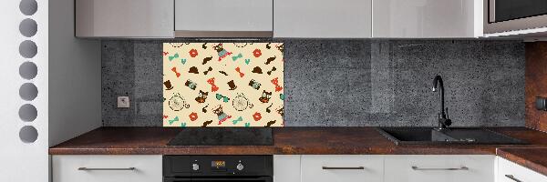 Pannello retrocucina con motivo di gufi in stile hipster