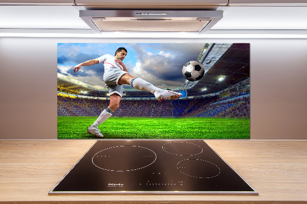 Pannello paraschizzi cucina con stampa raffigurante un calciatore allo stadio