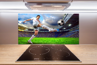 Pannello paraschizzi cucina con stampa raffigurante un calciatore allo stadio
