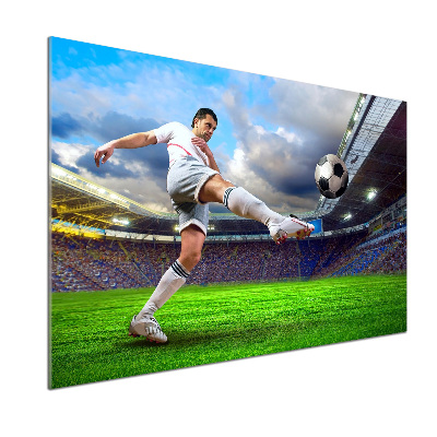 Pannello paraschizzi cucina con stampa raffigurante un calciatore allo stadio