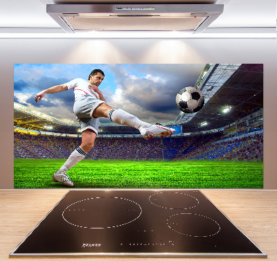 Pannello paraschizzi cucina con stampa raffigurante un calciatore allo stadio