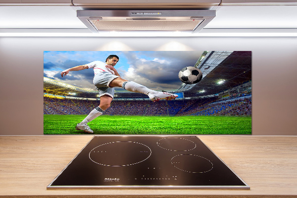 Pannello paraschizzi cucina con stampa raffigurante un calciatore allo stadio