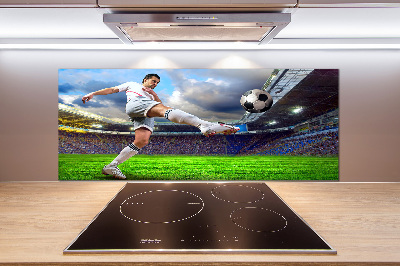 Pannello paraschizzi cucina con stampa raffigurante un calciatore allo stadio