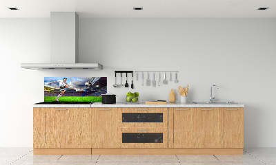 Pannello paraschizzi cucina con stampa raffigurante un calciatore allo stadio