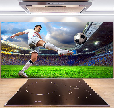Pannello paraschizzi cucina con stampa raffigurante un calciatore allo stadio