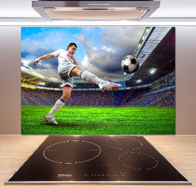 Pannello paraschizzi cucina con stampa raffigurante un calciatore allo stadio