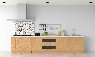 Pannello retrocucina con motivo di animali e fiori