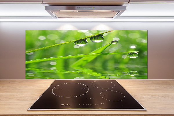 Rivestimento parete cucina con motivo Gocce sull'erba
