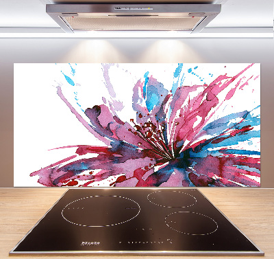 Pannello paraschizzi cucina con motivo a fiore astratto