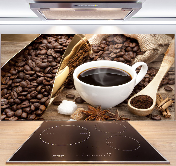 Pannello retrocucina con stampa a tema una tazza di caffè