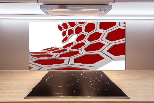 Rivestimento parete cucina con motivo astratto 3D