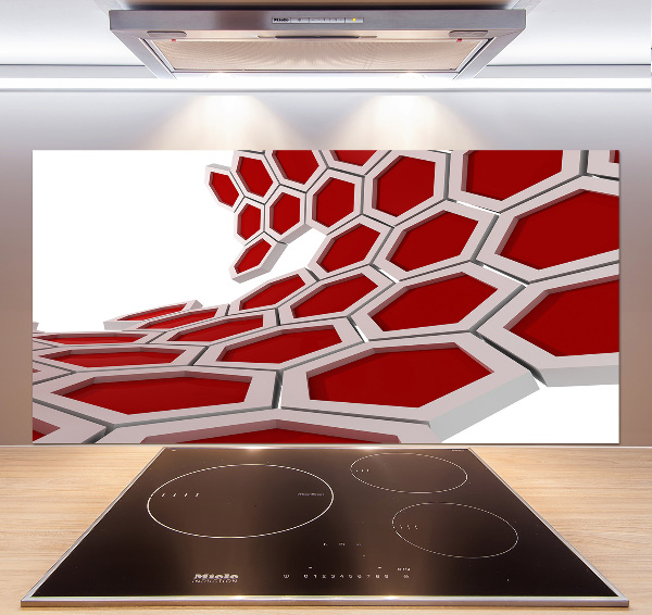 Rivestimento parete cucina con motivo astratto 3D