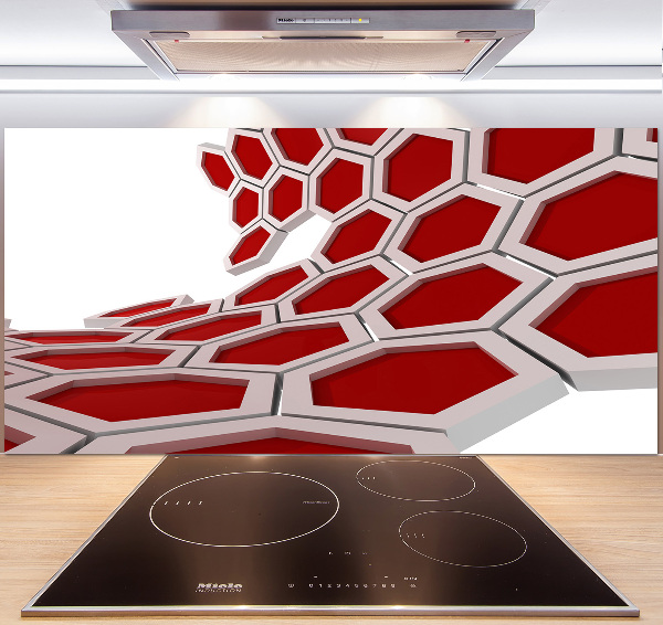 Rivestimento parete cucina con motivo astratto 3D
