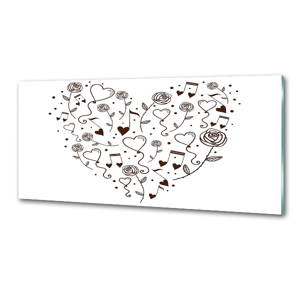 Pannello paraschizzi cucina con motivo a cuore