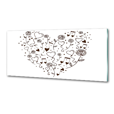 Pannello paraschizzi cucina con motivo a cuore