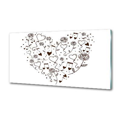 Pannello paraschizzi cucina con motivo a cuore