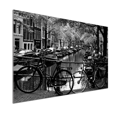 Pannello retrocucina con stampa di biciclette di Amsterdam
