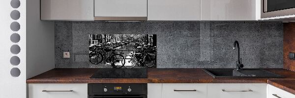 Pannello retrocucina con stampa di biciclette di Amsterdam