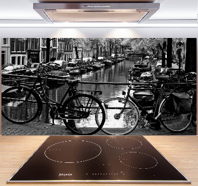 Pannello retrocucina con stampa di biciclette di Amsterdam