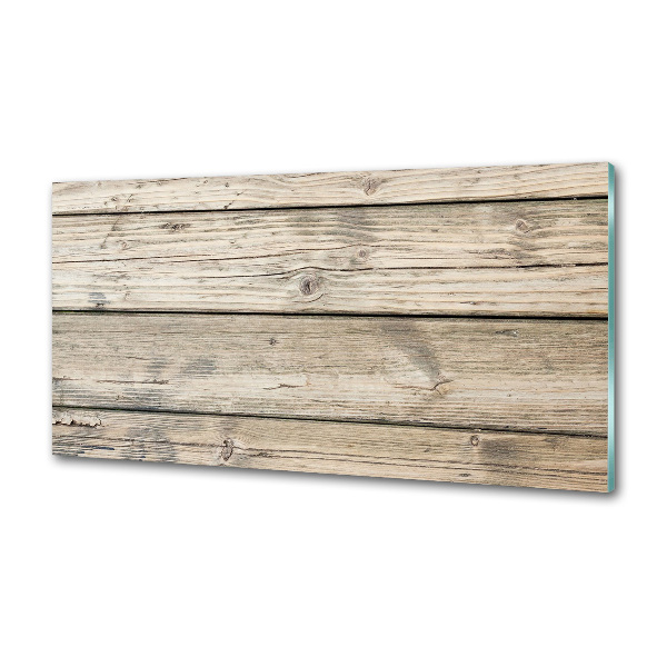 Pannello retrocucina con motivo in legno come sfondo