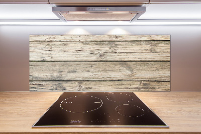 Pannello retrocucina con motivo in legno come sfondo